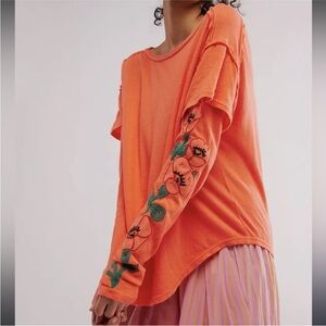 NWOT! 🌟Free People Not Your Poppys Long Sleeve Tee🌟. Size Small.